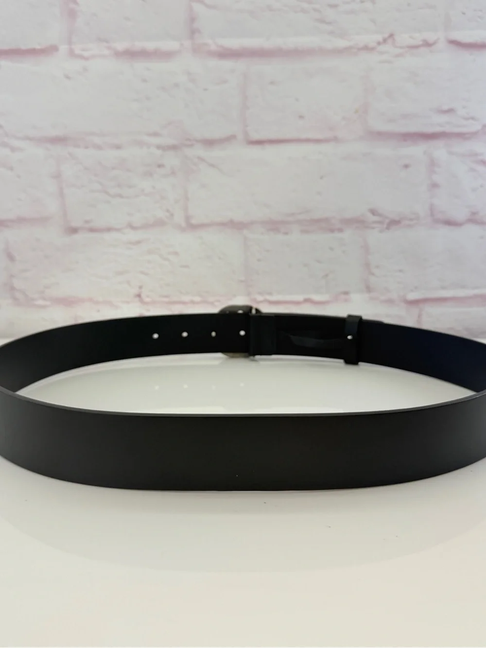 Authentic Gucci Interlocking Gg Black Leather Belt Silver Hardware 368186 95/38”